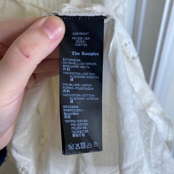 The Kooples Broderie Anglais Dobby Dress White Lace Dainty Cottagecore Medium - Picture 6 of 7